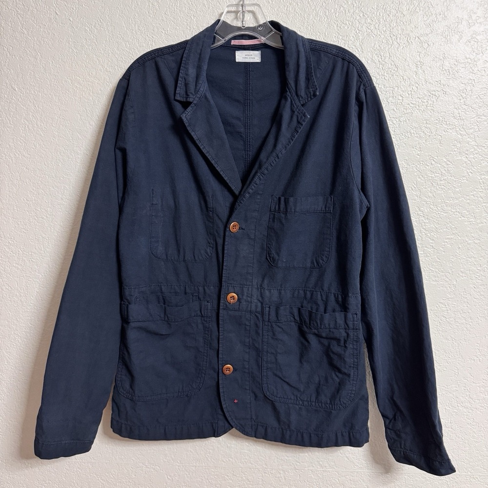 Apolis Global Citizen Blazer XS Navy‎ Blue Unlined Sport Coat Jacket Chore USA